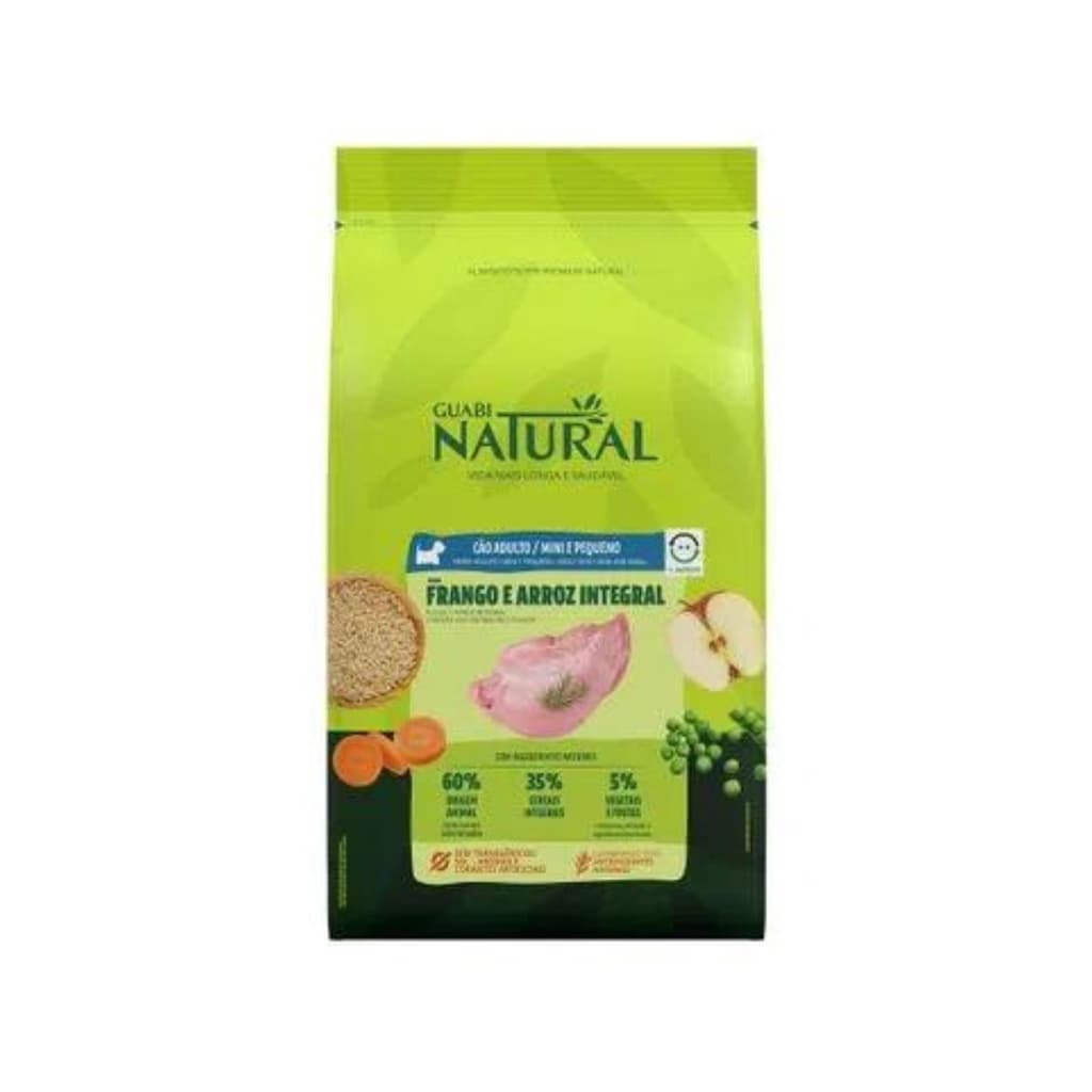 Ração Para Cachorro 2,5KG Guabi Natural Cão Adulto Porte Mini e Pequeno Sabor Frango e Arroz Integral