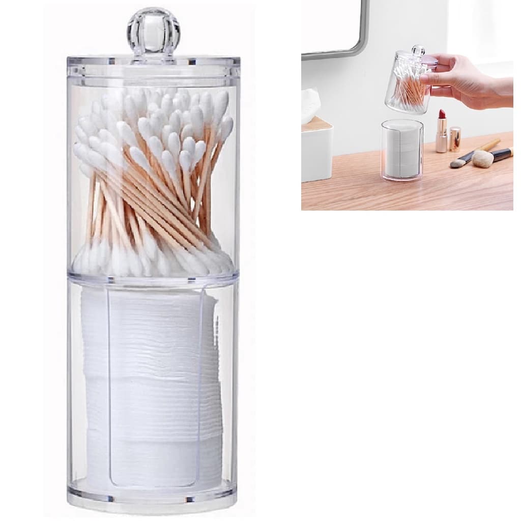 Organizador Acrílico Porta Cotonetes Algodão Banheiro