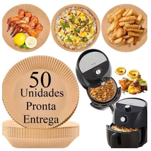 Forma Papel Descartável Para Air Fryer Kit 100un Culinária, limpeza, proteção conveniência e qualidade