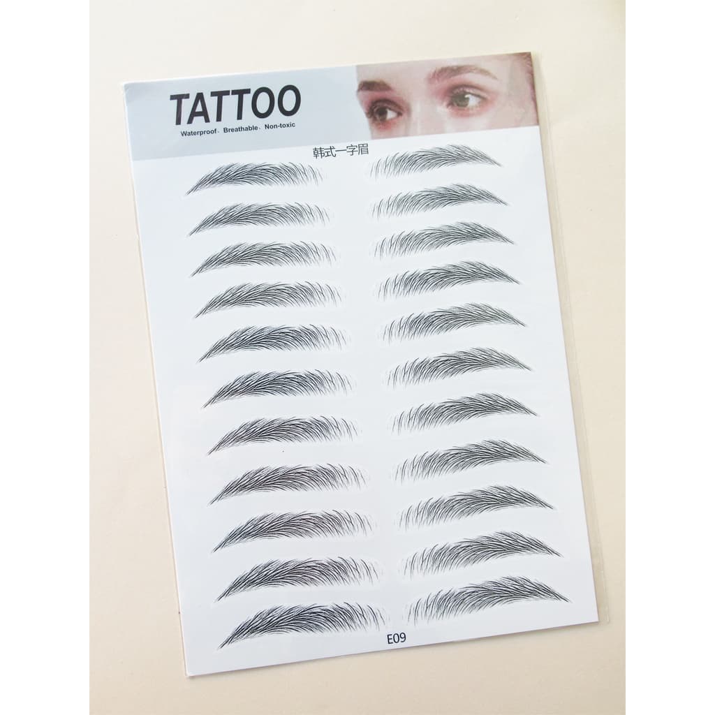 Kit 11 Par Adesivo de Sobrancelha 6D Biônico Semi Permanente à Prova d'Água Unissex / Tatuagem de Sobrancelha T-308-4-E09