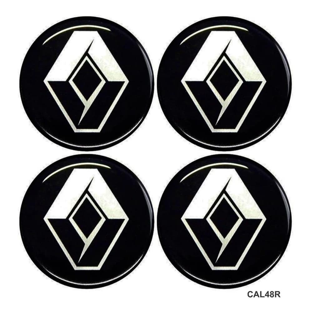 Adesivo Emblema Resinado Calota Renault 48mm 4 Unid