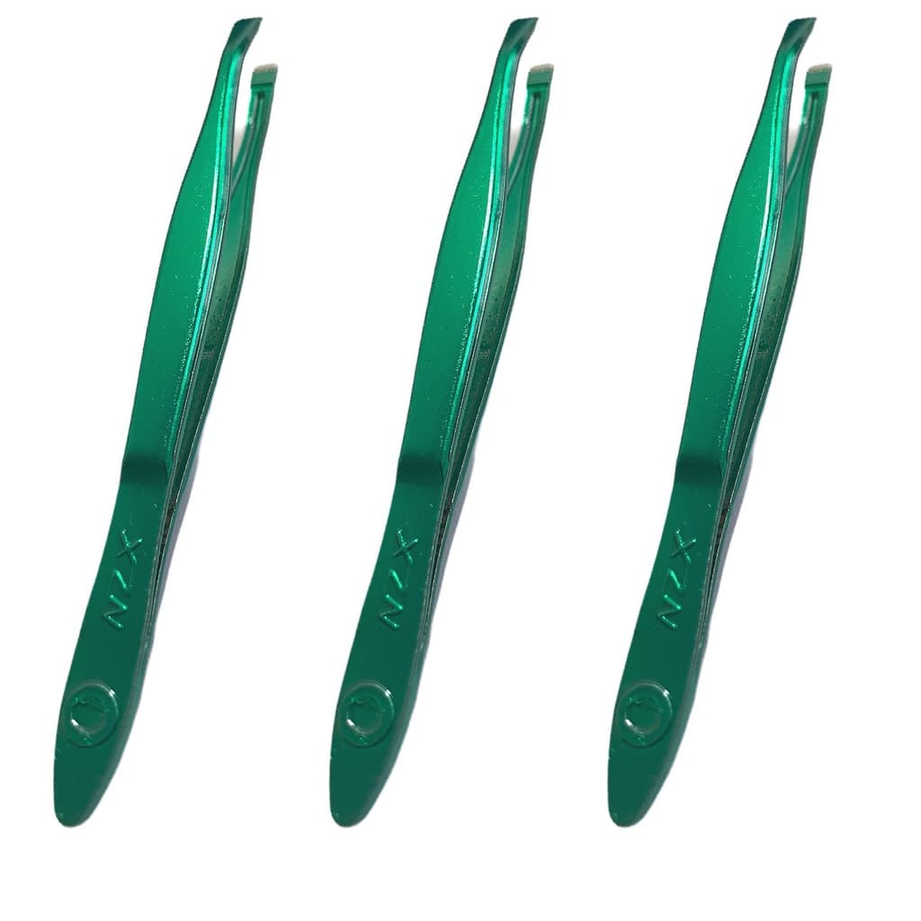 Pinça De Sobrancelha Profissional Nzx Verde 3 Unidades