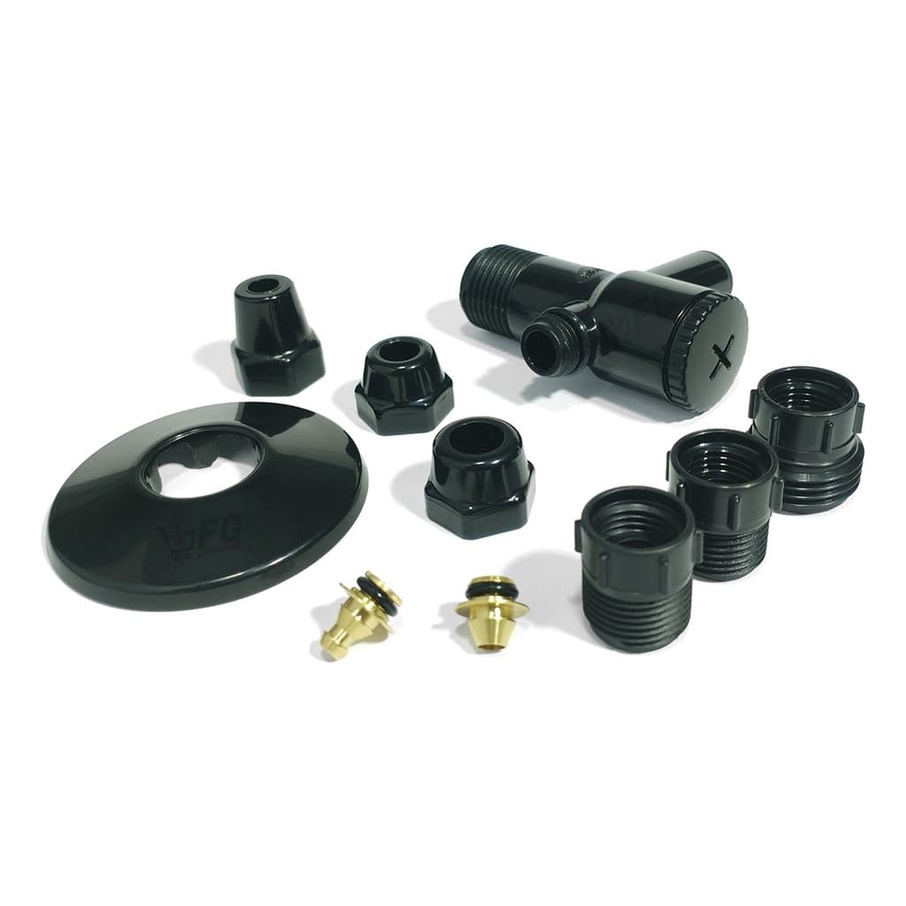 Adaptador Bebedouro Filtro Água C/ Registro Ponto De Água Abs Preto