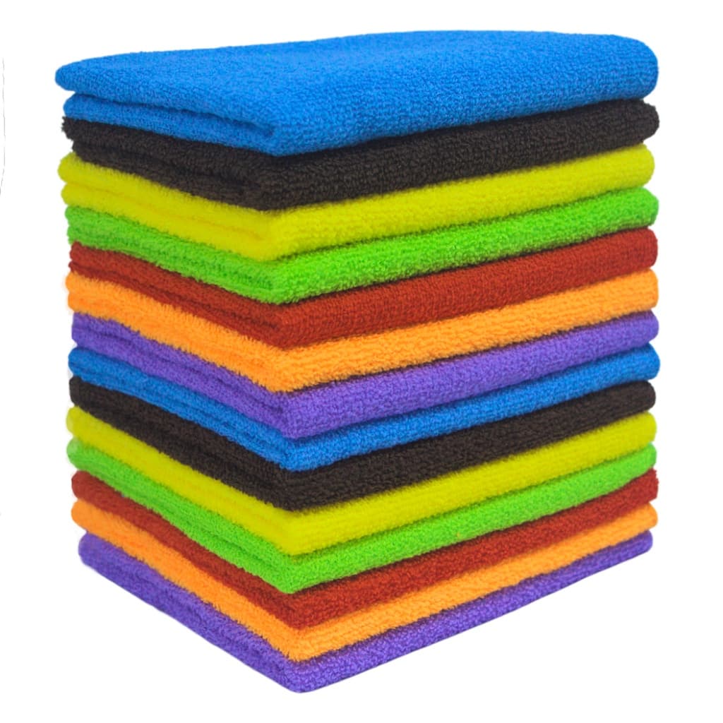 Kit 05 Panos de Microfibra 40x60cm Multiuso Limpeza Doméstica e Automotiva Não Risca  Alta Absorção