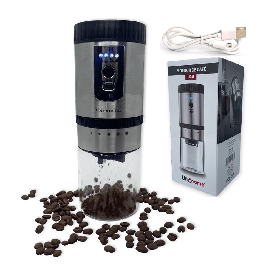 Moedor Grãos Café Elétrico Regulagem de Pó Usb Recarregável
