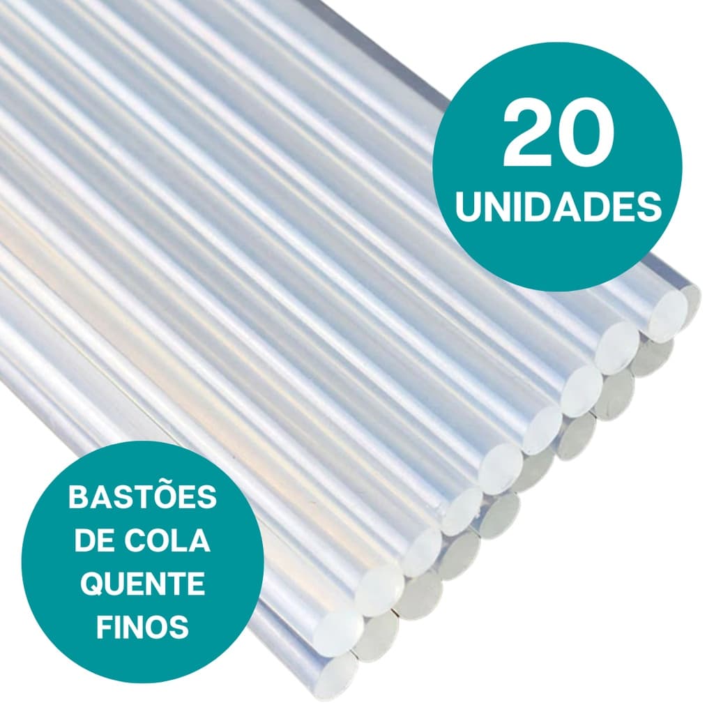 Kit 20 Unidades Bastão Cola Quente Branca Refil Para Pistola De Cola