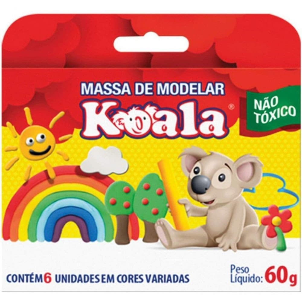 MASSA DE MODELAR 6 CORES 60G KOALA