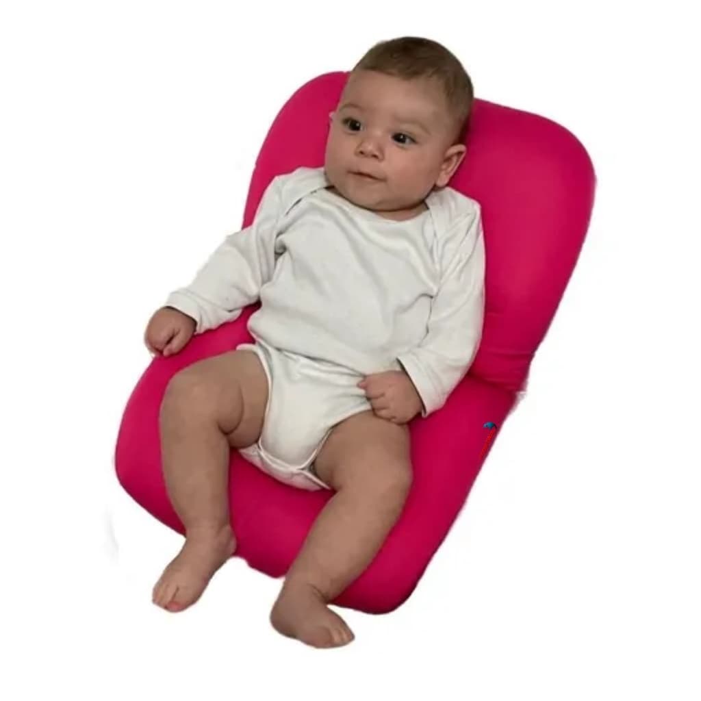 Almofada anatômica de banho para bebes, cor: Rosa