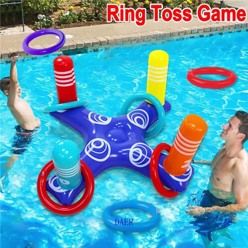 Conjunto De Brinquedos De Piscina Flutuantes Para Piscinas Com Anel Insuflável