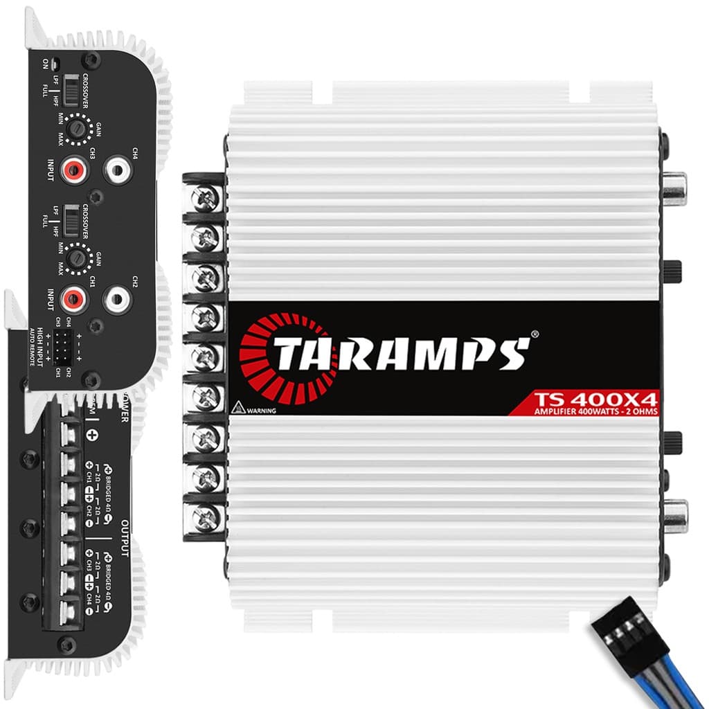 Módulo Amplificador Automotivo TS 400 X 4 Canais COM ENTRADA FIO 400 Watts RMS 2 Ohms - Taramps