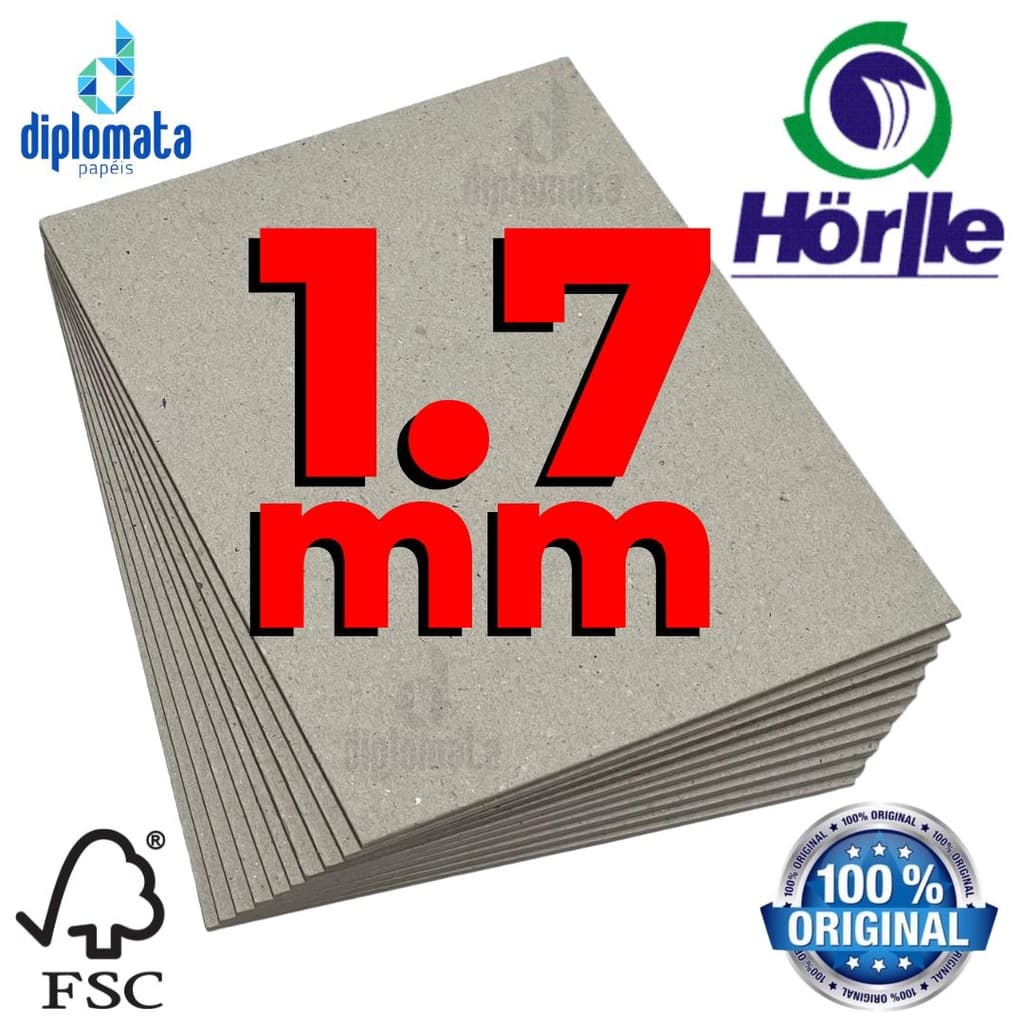 Papelão Holler 1.7 mm Diversas Medidas! Papel Cartão Cinza Horlle 1,7mm 15,5X21,5 A5+ 16x22 A4 19x27 11x15,5 40x50 8x11