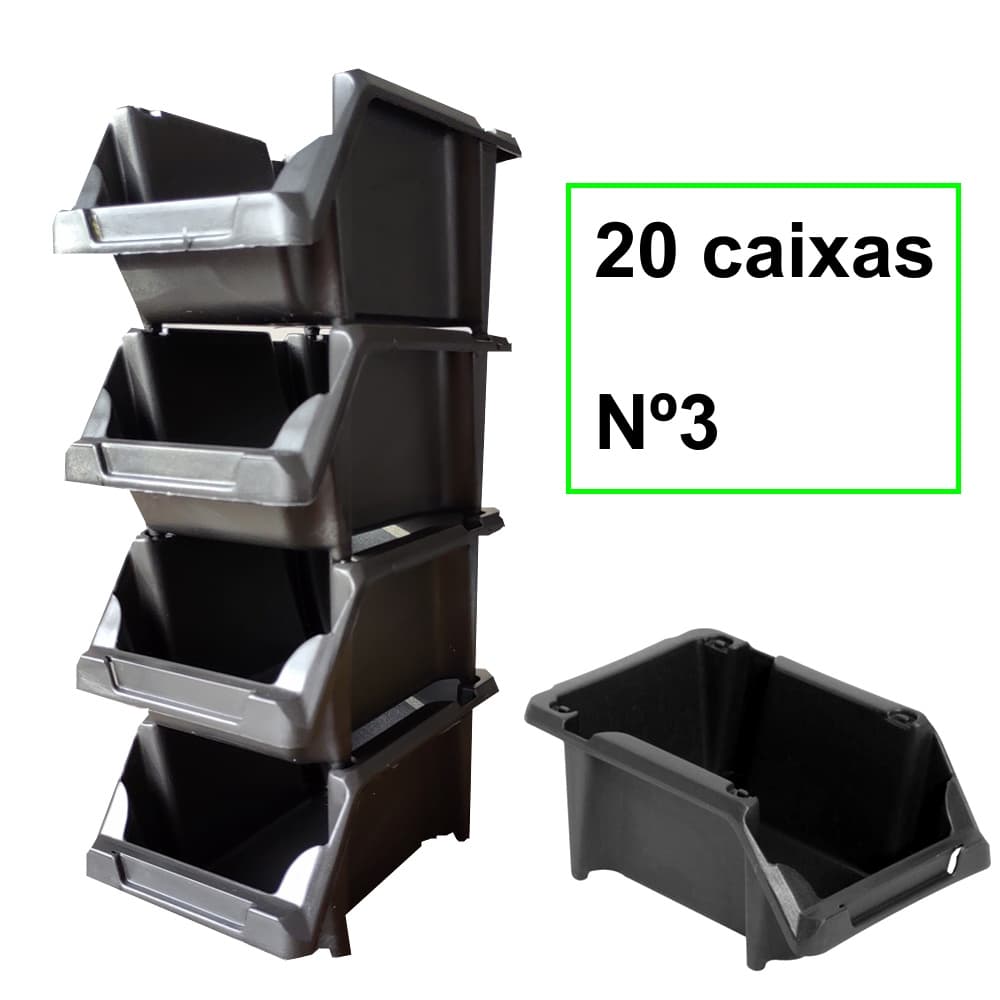 Caixa Parafusos Gaveteiro Organizar Prateleira Nº 3 20 Peças
