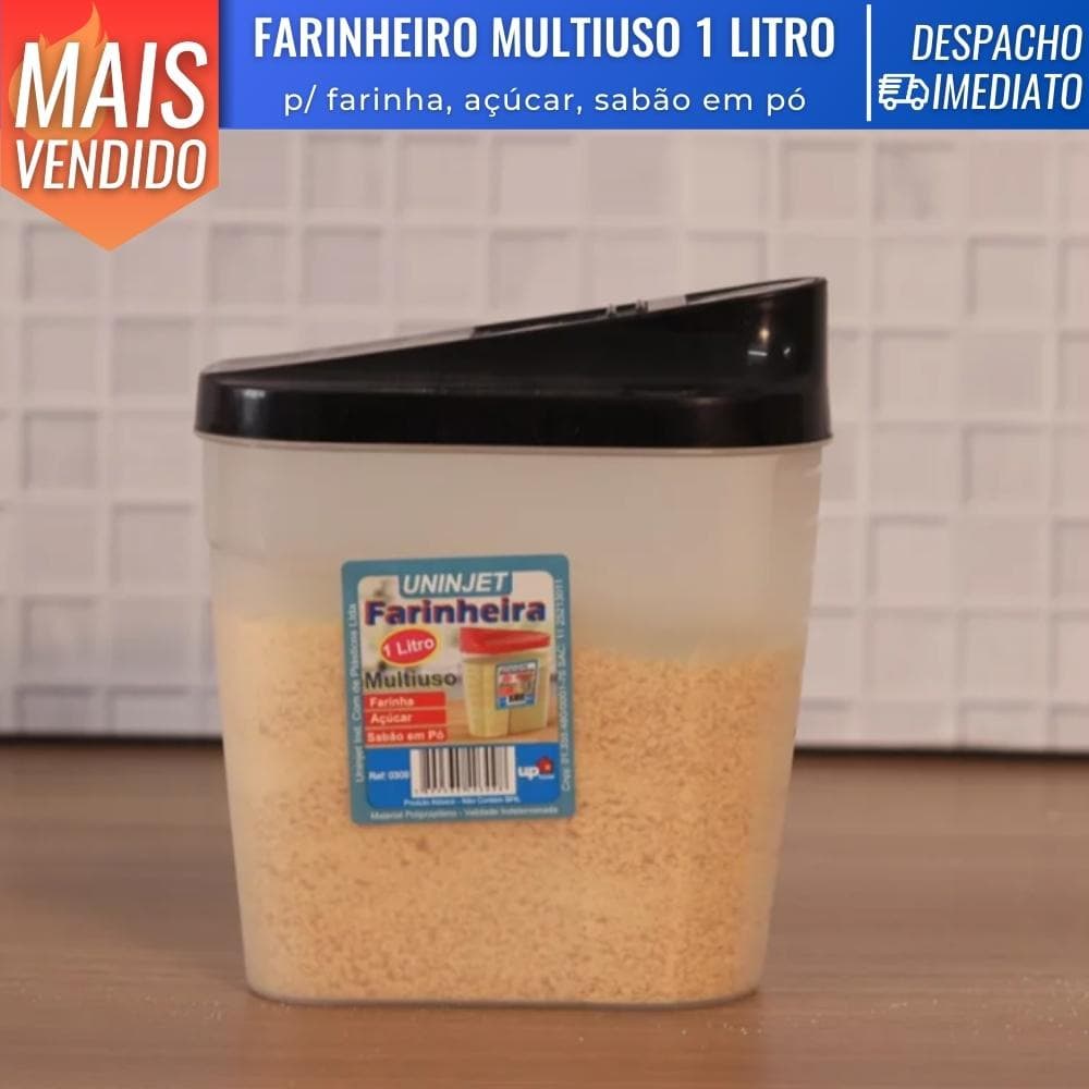 Farinheiro e Açucareiro 1 litro Preto Uninjet