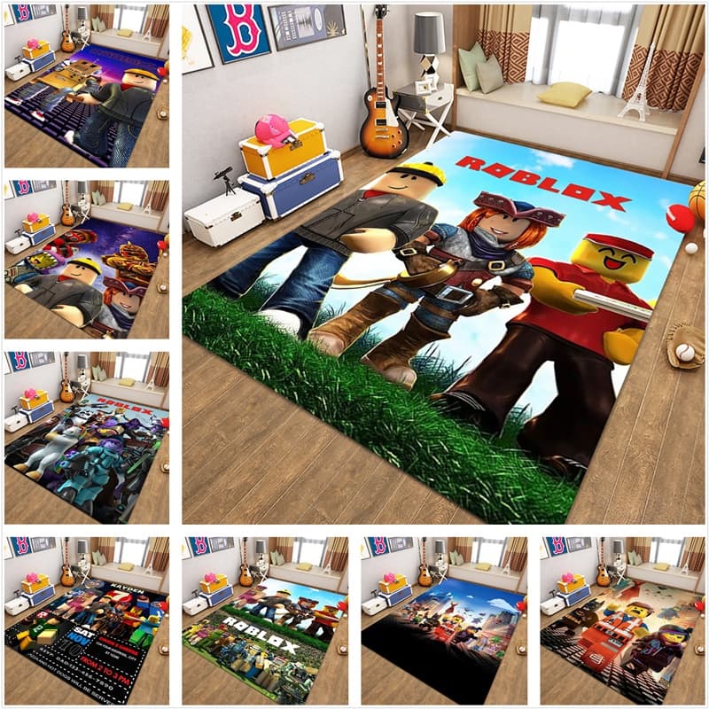 Tapete Multifuncional Para Amantes De Jogos Roblox Virtual World-Estudo Infantil , Sofá , Cabeceira E Banheiro 73