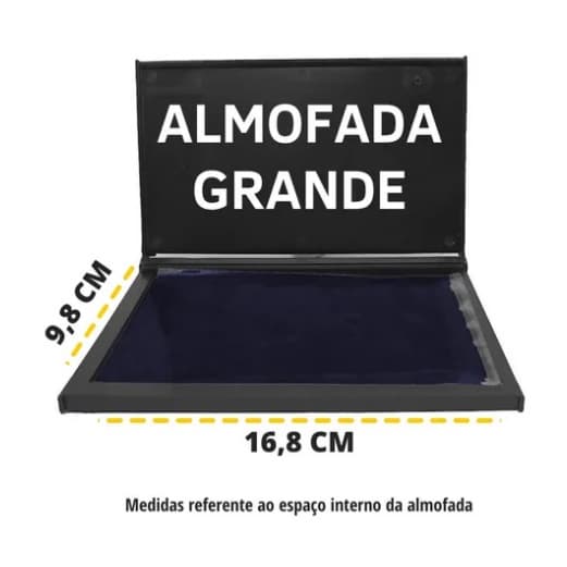 Almofada De Carimbo Grande N4 Radex Com Tinta Aplicada