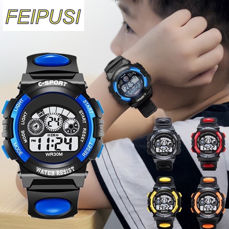 Relógio Infantil Luminoso À Prova D'água Com Display LED E Multifuncional
