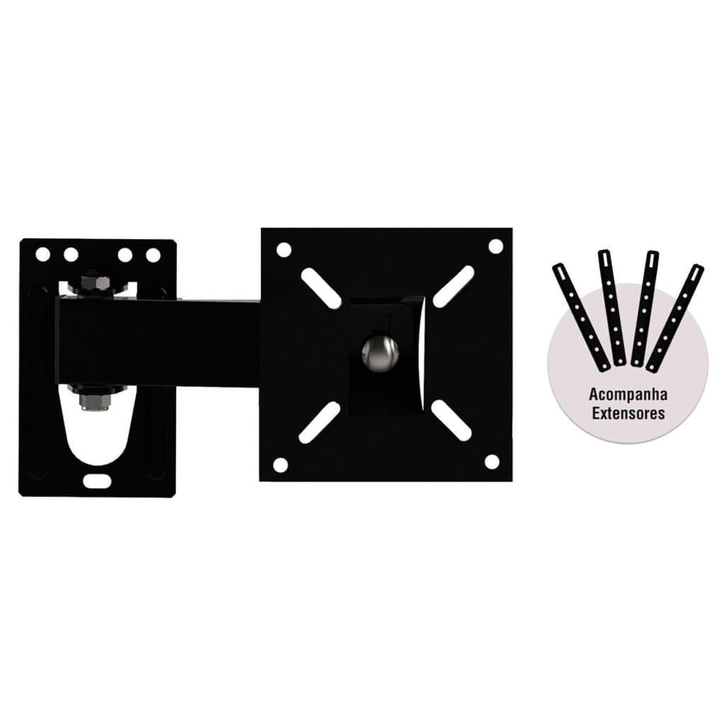 Suporte de TV Articulado Parede Led Smart TV 10" - 56" Preto
