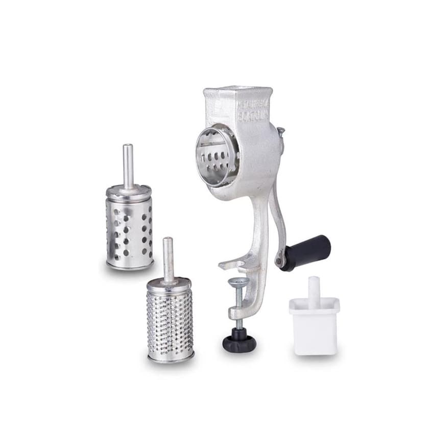 Ralador manual de mesa em ferro fundido para queijo e coco - acompanha ralo grosso e fino + soquete
