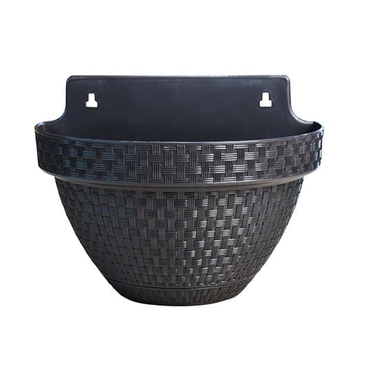 Vaso De Parede Meia Lua Rattan Preto 3 Litros Arqplast Jardim Vertical