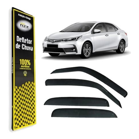 Calha de Chuva Defletor Toyota Corolla Sedan 2015 a 2019 4 Portas Ecoflex