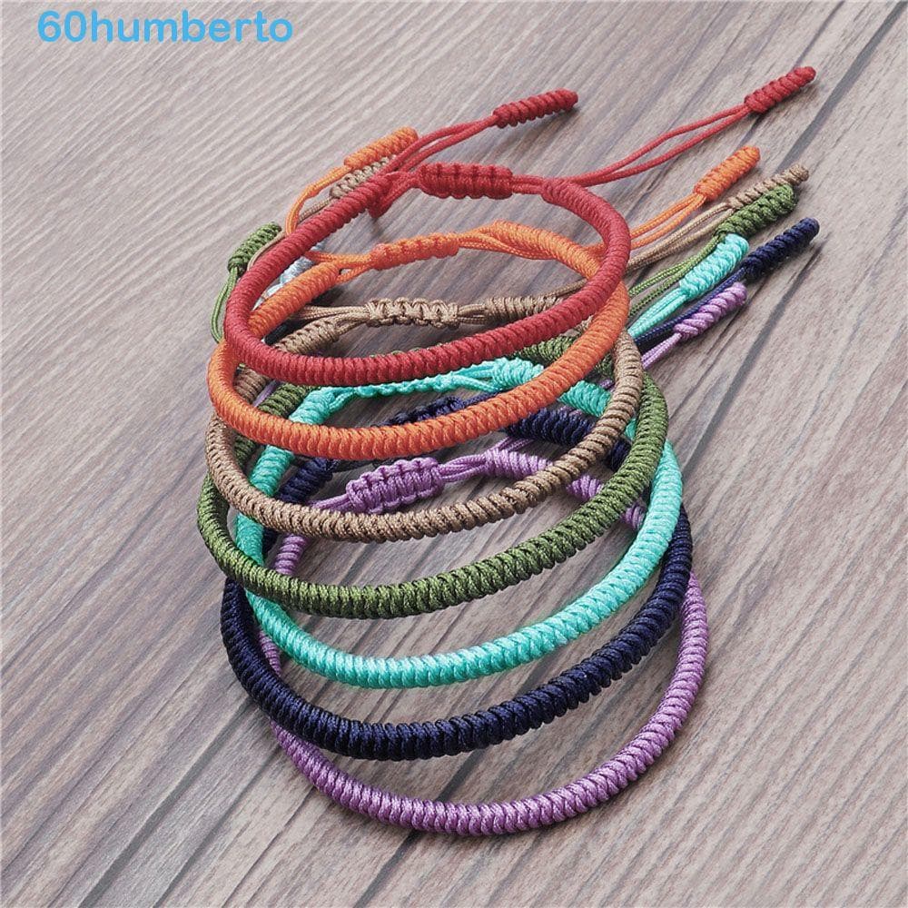 Cor Multi @ - @ Cor Ajustável Budista Tibetano Presentes Para Amantes Nós Pulseiras Pulseiras De Corda / Multicolor