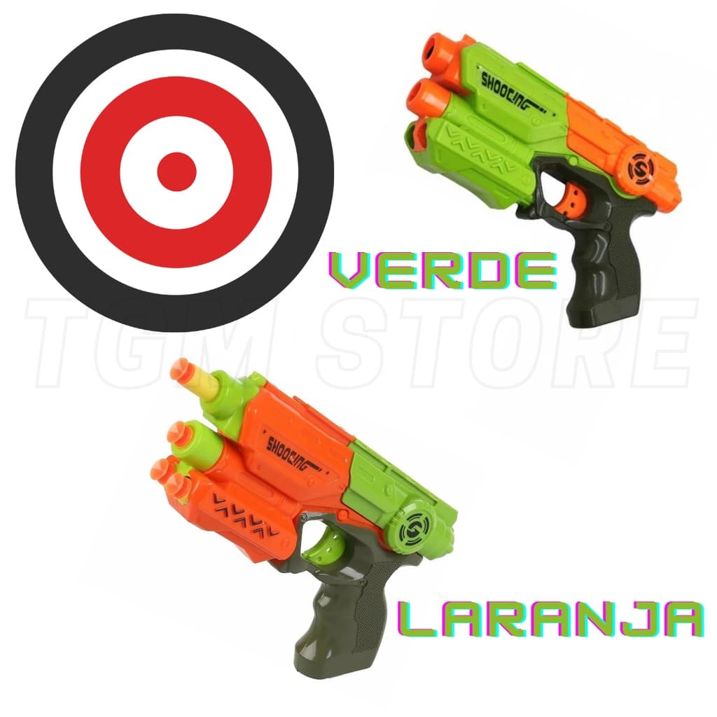 Brinquedo Lança Dardos De Brinquedo Com 3 Reservatórios + 5 Dardos Com Ventosa Tipo Pistola Nerf Porta Munições Crianças E Adolescentes +7 Anos Original Divertido Infantil Menino