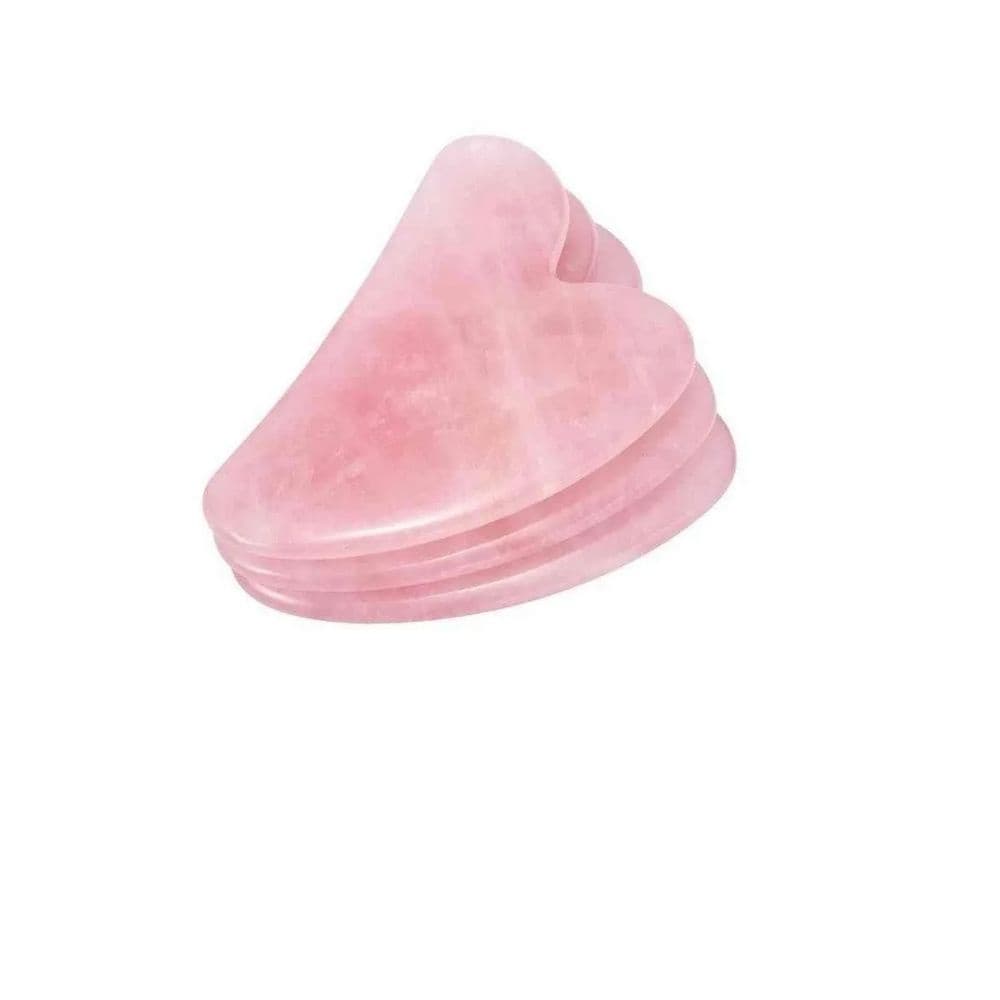 Massageador guasha, Romacci Guasha de pedra de quartzo rosa natural facial rosto pescoço massageador corpo gua sha