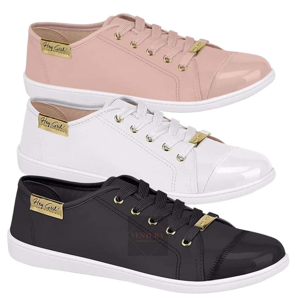 TENIS MOLECA ORIGINAL CONFORTÁVEL DE CARDAÇO ELEGANTE CASUAL BICO VERNIZ BAIXO