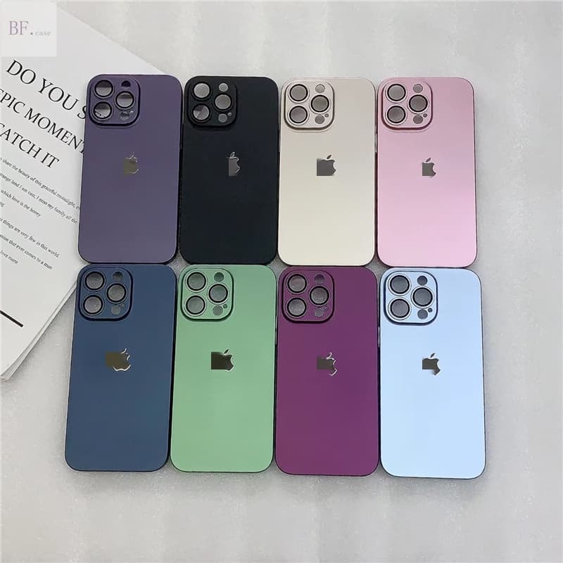 PC Ultrafino À Prova De Poeira Para IPhone Case 14 13 11 15 16 17 Pro Max Proteção De Lente De Vidro Temperado Invólucro