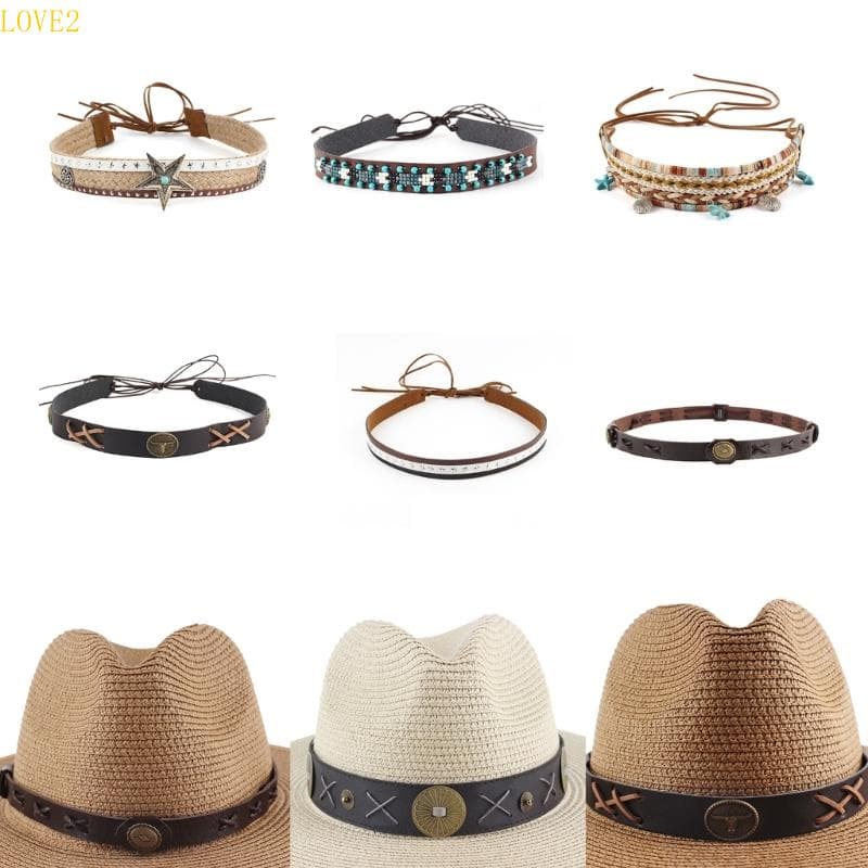 LOVE2 Faixa Chapéu Western Hat Belt Cowboy Beaded