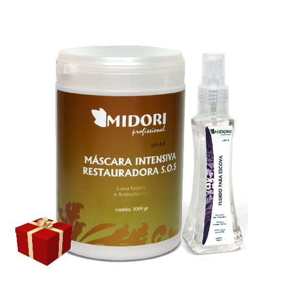 Máscara Intensiva S.o.s 1kg + Fluido Escova 120ml Midori
