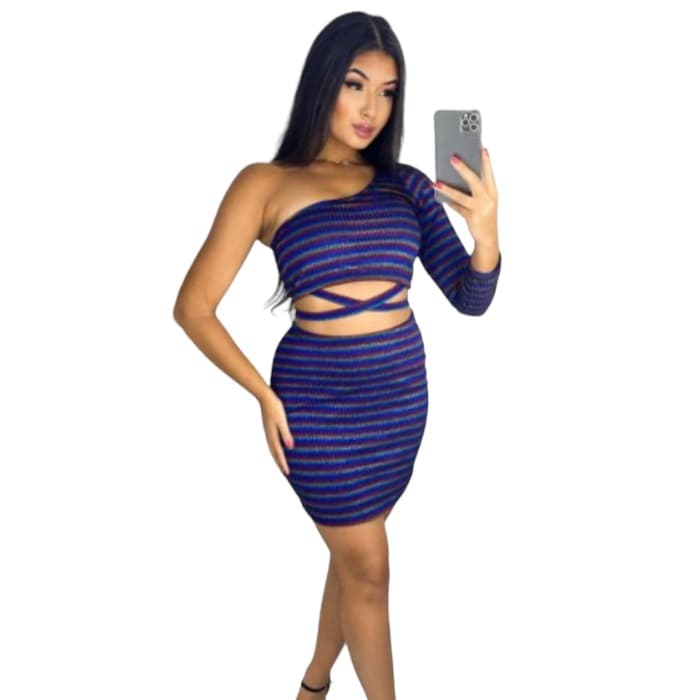 Conjunto Feminino Joana Em Lurex Moda Verão