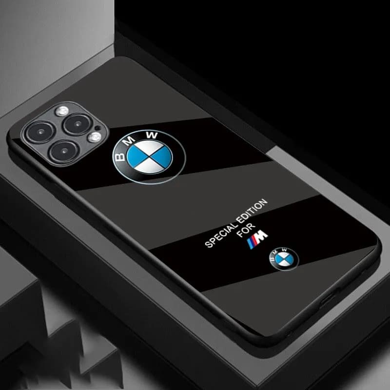Simplicity Estojo De Vidro Duro De Luxo Para Carro Esportivo BMW Telefone iPhone 11 14 Pro Max 15 12 13 X XS XR Mini 8