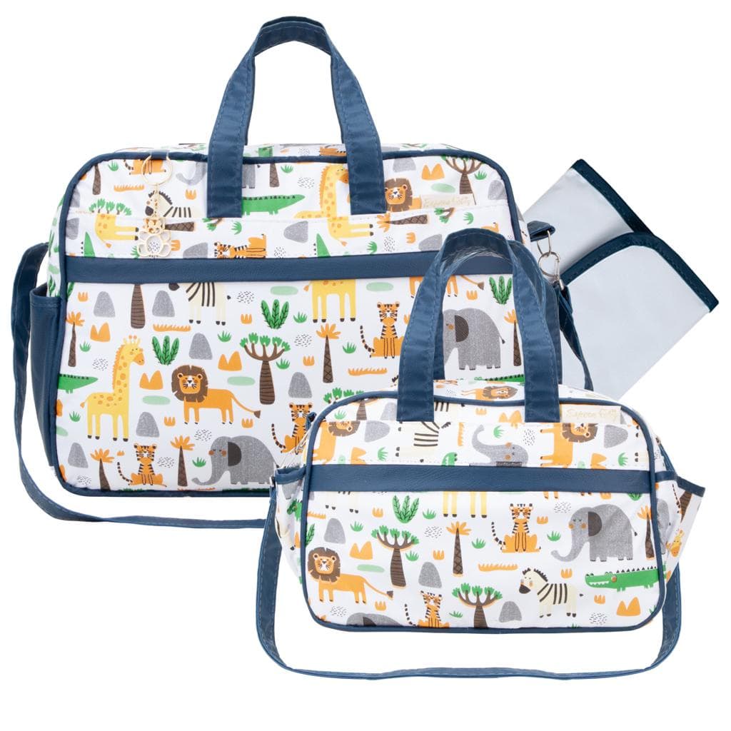 Kit Bolsa Bebê Mala Saída Maternidade Safari Menino Menina com Trocador