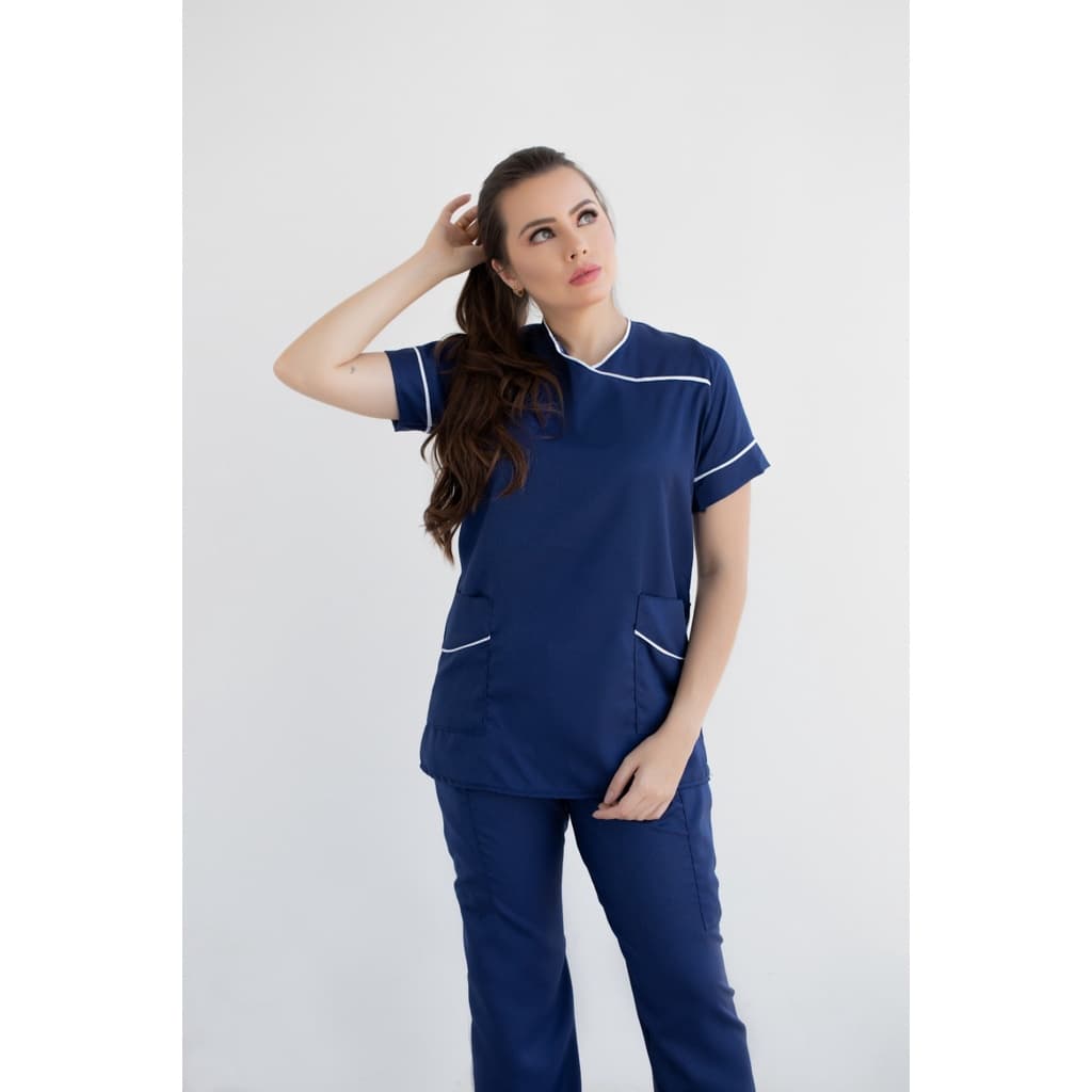 Conjunto Hospitalar Pijama Cirúrgico Scrub Microfibra Gabardine - Feminino Uniforme Confortável