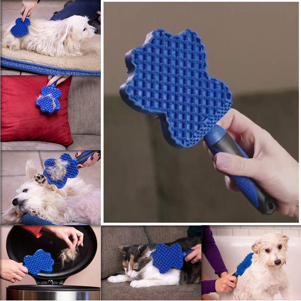 Escova Removedora de Pelos Cachorro Gato Silicone Confortável Pet