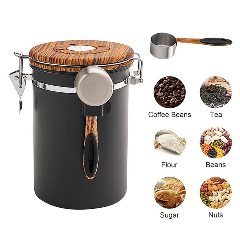 RUN Recipiente Armazenamento Café Capacidade Aço Inoxidável Para Vedação Lata