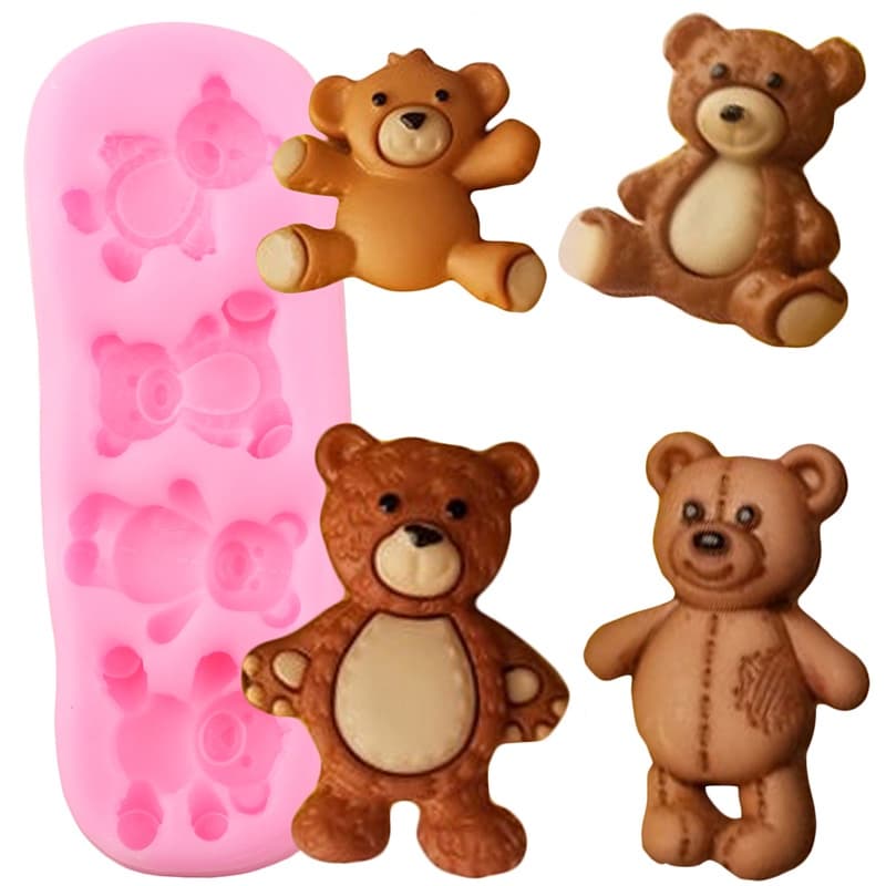 3D Unicórnio Urso Molde De Silicone Gato Chocolate Fondant Ferramentas De Decoração Do Bolo De Aniversário Bebê Doces Re