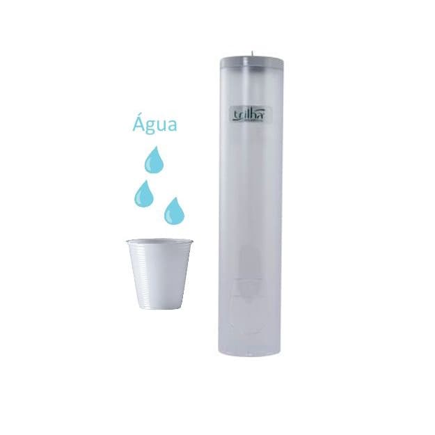 Suporte Dispenser Copo Água Acrílico Transparente Trilha