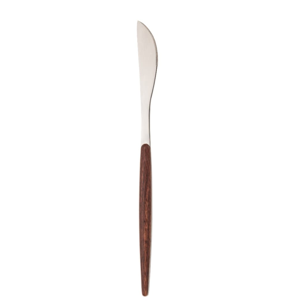 Faca de Mesa Aço Inox com Cabo em Estampa de Madeira Organic Plástico ABS Lyor 22cm