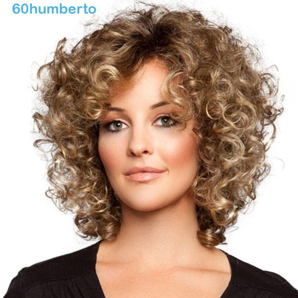 HUMBERTO Perucas Sintéticas Festa Remy Popular Fibra Sintética De Alta Densidade Ombre Humano Loira De Onda Curta