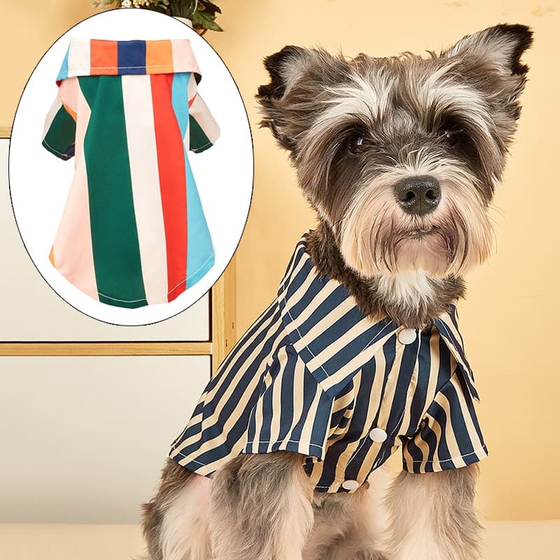 Colete Clássico De Cachorro Listrado Camisa De Primavera Verão Roupas Para Cães Pequenos Chihuahua Poodle Camisas