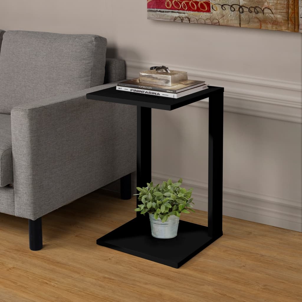 Mesa de Apoio Decorativo Preta Mesinha Lateral Decora Sala