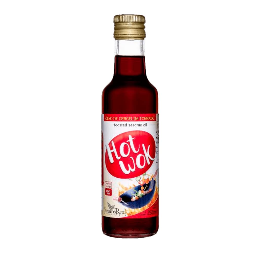 Óleo de Gergelim Torrado Hot Wok Sésamo Real Yakisoba Frango Xadrez 250ml