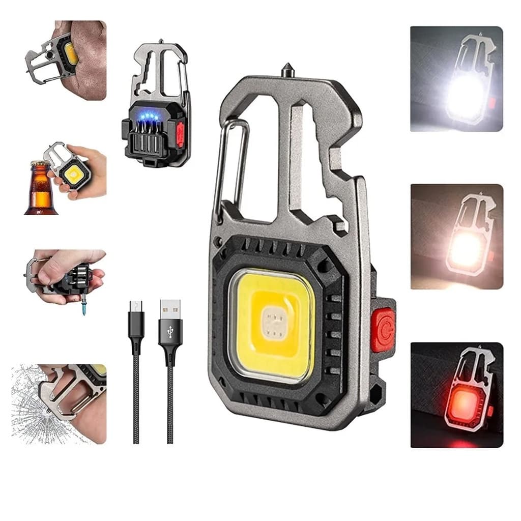 Lanterna Chave Fenda Philips Abridor Garrafa Quebra Vidro Recarregável Usb Luz Led