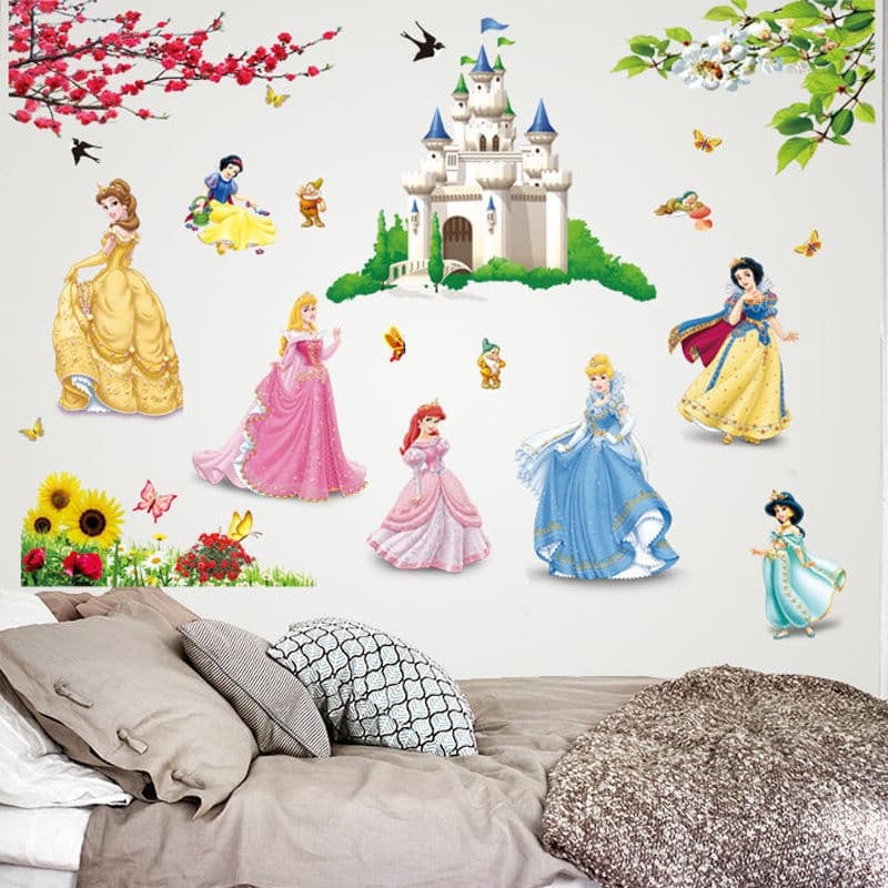 [Adesivos de parede] Adesivos de parede [Adesivos de parede para quarto infantil] Branca de Neve Menina Coração Quarto A