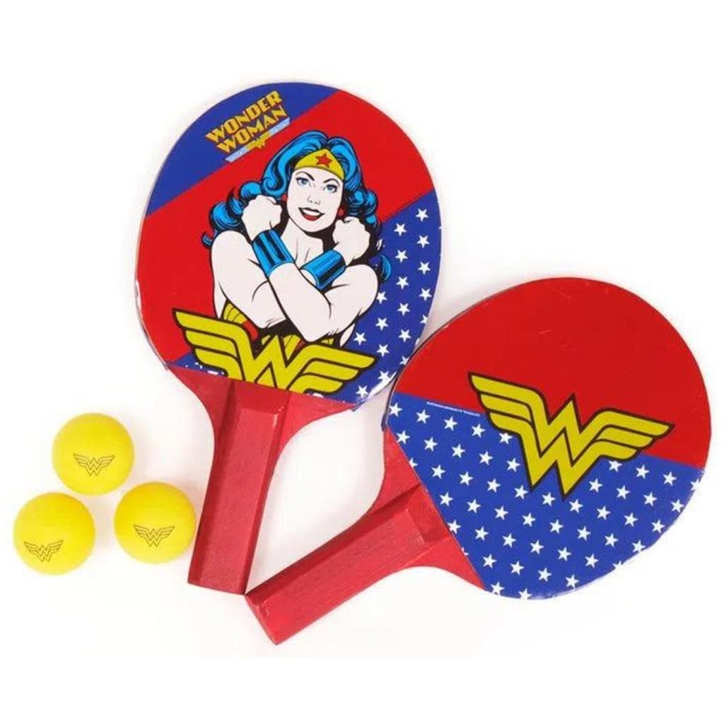 Kit Ping Pong Mulher Maravilha 2 Raquetes 3 Bolas Bel Sports