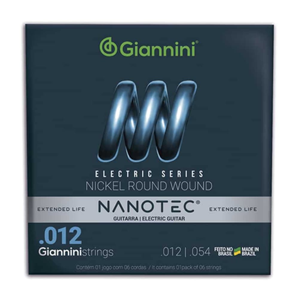 ENCORDOAMENTO GIANNINI GEEGST.12 PN GUITARRA PROTETIVA NANOTEC 0.012
