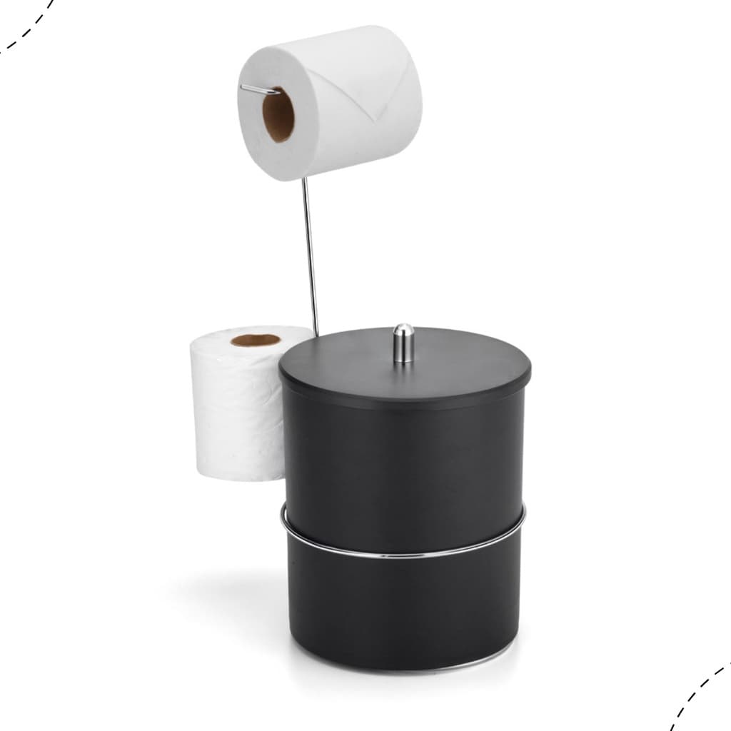 Lixeira de Banheiro com Suporte Para 2 Rolos de Papel Higiênico Organização de Casa