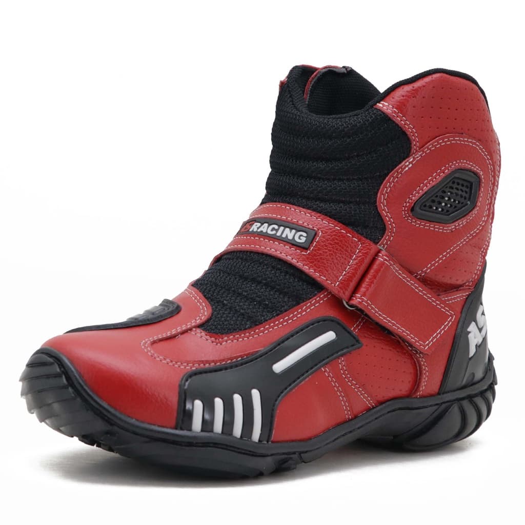 Bota motociclista AS-RACING respirável em couro 406C